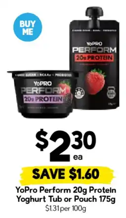 Drakes YoPro Perform 20g Protein Yoghurt Tub or Pouch offer