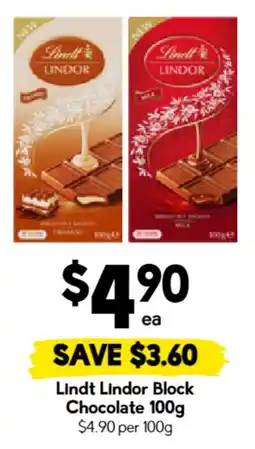 Drakes Lindt Lindor Block Chocolate offer