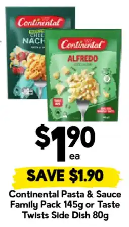 Drakes Continental Pasta & Sauce Family Pack or Taste Twists Side Dish offer