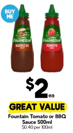 Drakes Fountain Tomato or BBQ Sauce offer