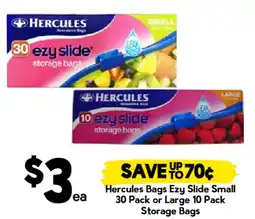 Drakes Hercules Bags Ezy Slide Small 30 Pack or Large 10 Pack Storage Bags offer