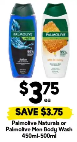 Drakes Palmolive Naturals or Palmolive Men Body Wash offer
