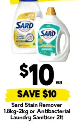 Drakes Sard Stain Remover or Antibacterial Laundry Sanitiser offer