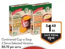Foodworks Continental Cup-a-Soup 2 Serve Selected Varieties offer
