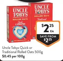 Foodworks Uncle Tobys Rolled Oats offer