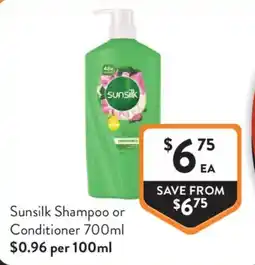 Foodworks Sunsilk Shampoo or Conditioner offer