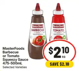IGA MasterFoods Barbecue or Tomato Squeezzy Sauce offer