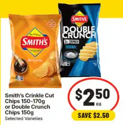 IGA Smith's Crinkle Cut Chips or Double Crunch Chips offer