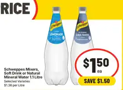 IGA Schweppes Mixers offer