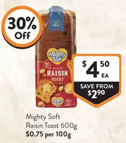 Foodworks Mighty Soft Raisin Toast offer