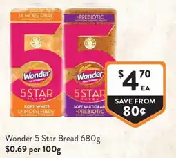 Foodworks Wonder 5 Star Bread offer