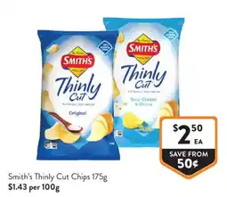 Foodworks Smith's Thinly Cut Chips offer