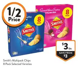 Foodworks Smith's Multipack Chips 8 Pack Selected Varieties offer