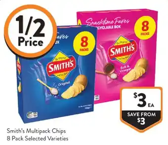 Foodworks Smith's Multipack Chips 8 Pack Selected Varieties offer