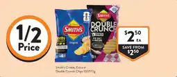 Foodworks Smith's Crinkle, Extra or Double Crunch Chips offer