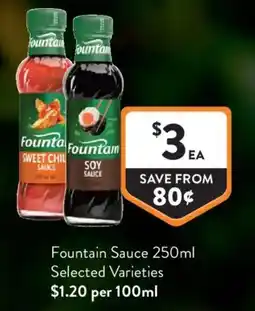 Foodworks Fountain Sauce Selected Varieties offer