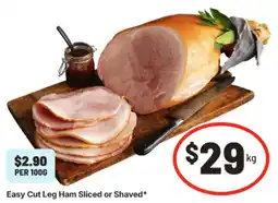 IGA Easy Cut Leg Ham Sliced or Shaved offer