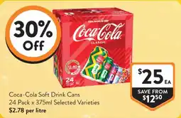 Foodworks Coca-Cola Soft Drink Cans Varieties offer