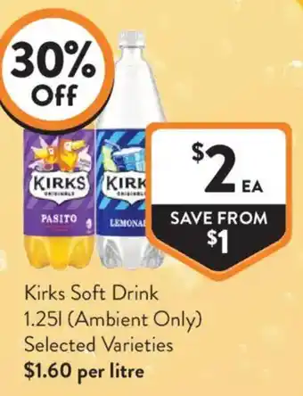 Foodworks Kirks Soft Drink offer