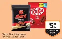 Foodworks Mars or Nestlé Sharepacks offer