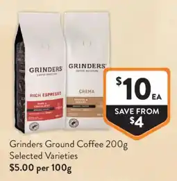 Foodworks Grinders Ground Coffee Selected Varieties offer