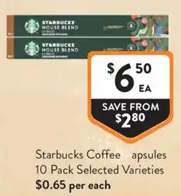Foodworks Starbucks Coffee Capsules Selected Varieties offer