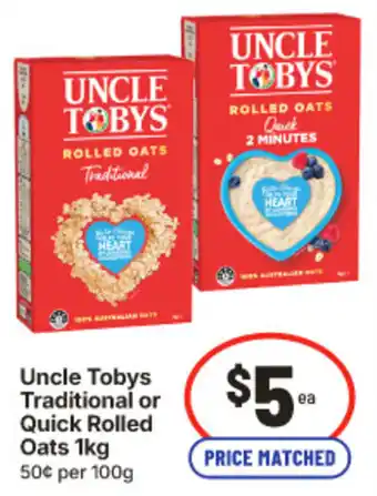 IGA Uncle Tobys Rolled Oats offer