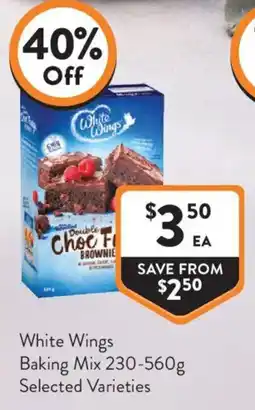 Foodworks White Wings Double Choc Fudge Brownie Baking Mix offer