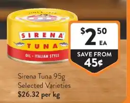 Foodworks Sirena Tuna offer