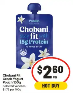 IGA Chobani Fit Greek Yogurt Pouch offer