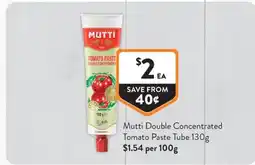 Foodworks Mutti Double Concentrated Tomato Paste Tube offer