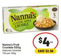 IGA Nanna's Fruit Crumble offer