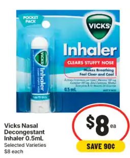 IGA Vicks Nasal Decongestant Inhaler offer