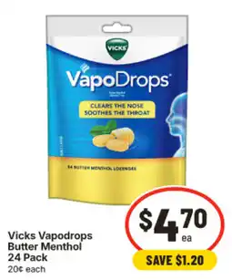 IGA Vicks Vapodrops Butter Menthol offer