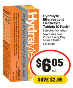 IGA Hydralyte Effervescent Electrolyte Tablets offer