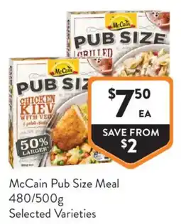 Foodworks McCain Pub Size Meal offer