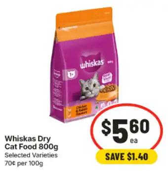 IGA Whiskas Dry Cat Food offer