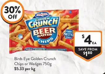 Foodworks Birds Eye Golden Crunch Chips offer