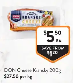Foodworks DON Cheese Kransky offer