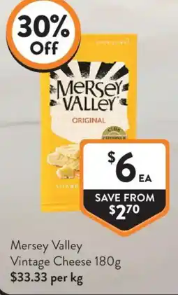 Foodworks Mersey Valley Vintage Cheese offer