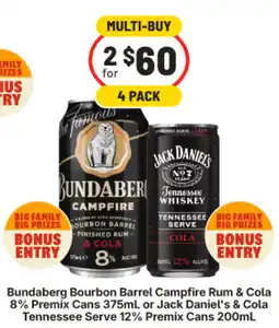 IGA Bundaberg Bourbon Barrel Campfire Rum & Cola offer