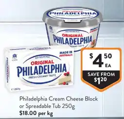 Foodworks Philadelphia Cream Cheese Block offer
