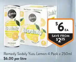 Foodworks Remedy Sodaly Yuzulemon offer