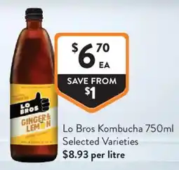 Foodworks Lo Bros Kombucha offer