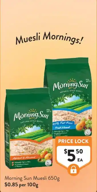 Foodworks Morning Sun Muesli offer