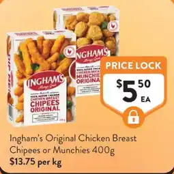 Foodworks Ingham's Original Chicken Breast Chipees offer