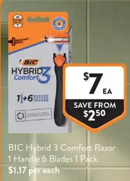 Foodworks BIC Hybrid 3 Comfort Razor offer