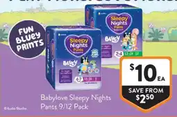Foodworks Babylove Sleepy Nights Pants offer