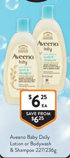 Foodworks Aveeno Baby Daily Moisture Lotion or Bodywash offer