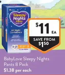 Foodworks BabyLove Sleepy Nights Pants offer